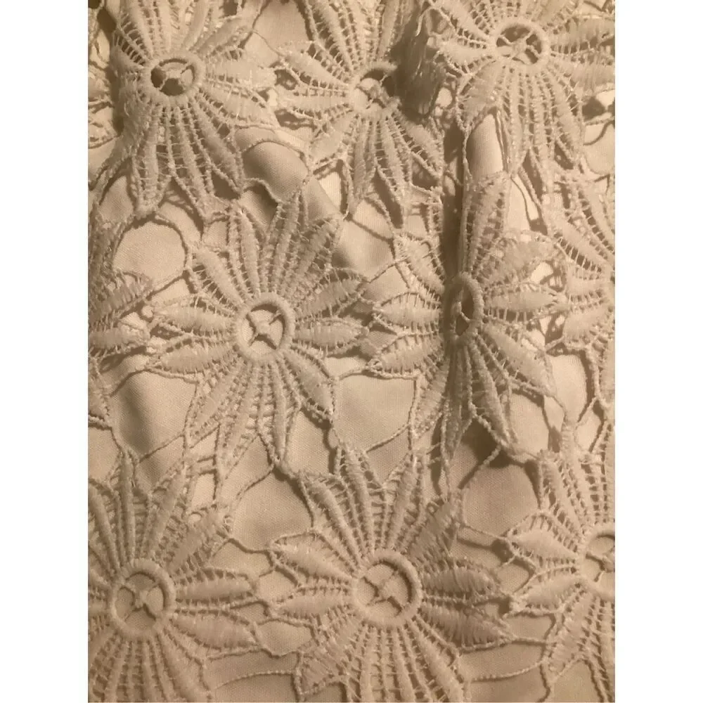 Studio West Apparel Lined Floral Lace Skirt Midi Sz XL Elastic Waist